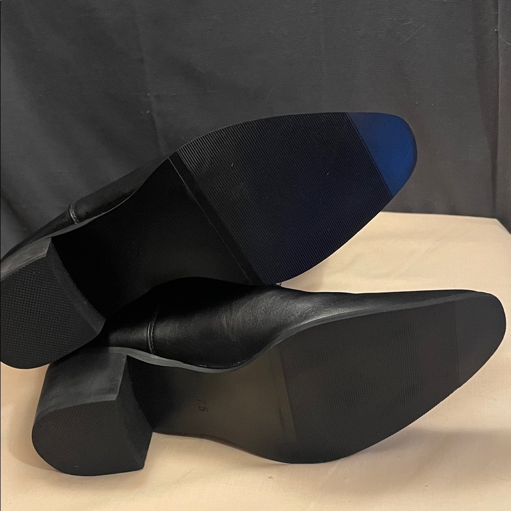 Black Embroidered Heeled Boots - Picture 7 of 8